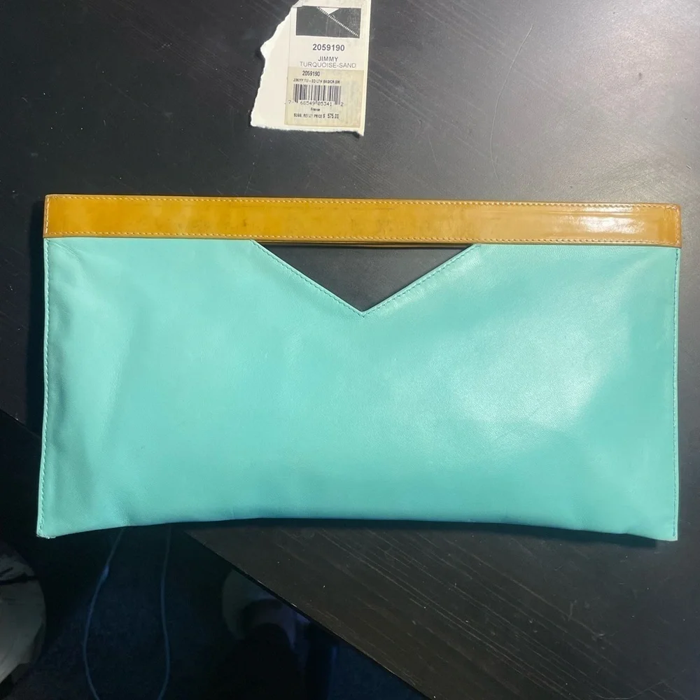 NEW Daniel Swarovski Crystal embellished calf skin leather clutch